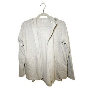 Eileen Fisher Jersey Hooded Cardigan Organic Cotton Dark Pearl Gray Size XS NEW